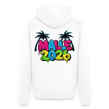 Fête Malle 2026 - Veste à capuche bio Premium Unisexe - blanc - Dos - Thijin (182cm)