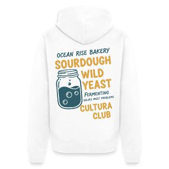 sourdough Bread Baking Baker Wild Yeast Cultura - Unisex Premium Organic Zip Hoodie - white - Back - Thijin (182cm)