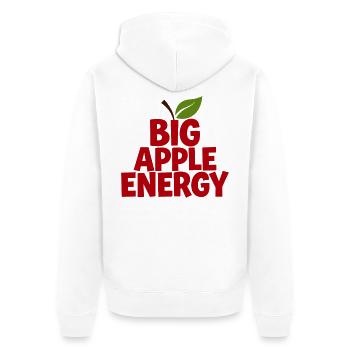 Énergie de la Grosse Pomme NYC Mode de vie à New York - Veste à capuche bio Premium Unisexe - blanc - Dos - Thijin (182cm)