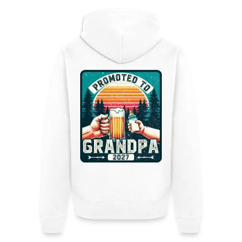 Futur grand-père en 2027 qui embarque son futur grand-père - Veste à capuche bio Premium Unisexe - blanc - Dos - Thijin (182cm)