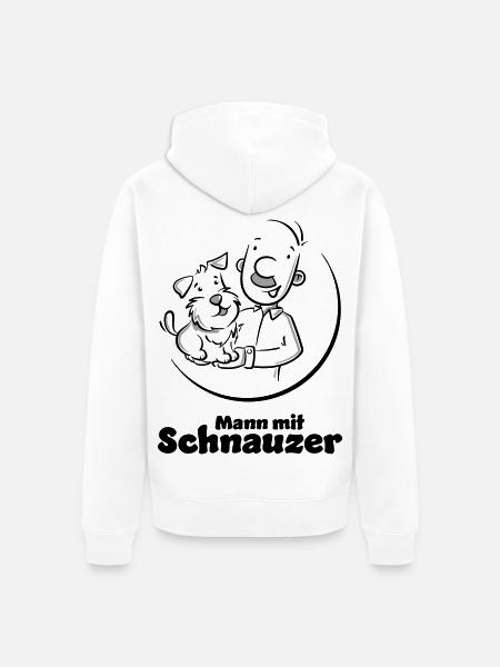 Mann mit Schnauzer (Oberlippenbart) - Unisex Premium Bio Zip Hoodie - Weiß