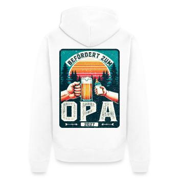 Werdender Opa - Zukünftiger Großvater Opa 2027 - Unisex Premium Bio Zip Hoodie - Weiß - Hinten - Thijin (182cm)