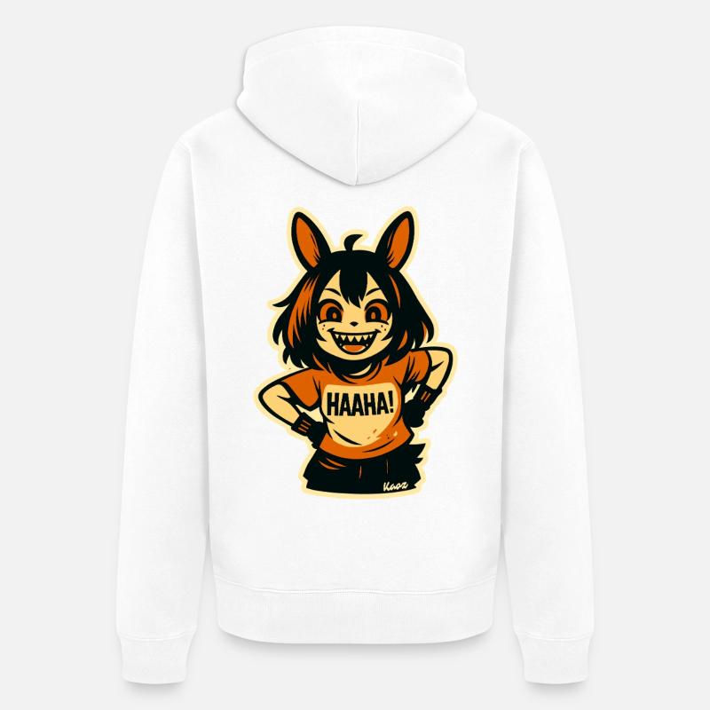 Le Loup Sprite de Minuit - Veste à capuche bio Premium Unisexe - blanc