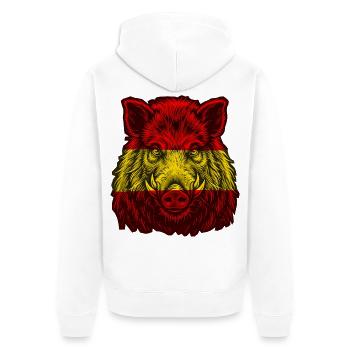 Sanglier Drapeau espagnol espagnol - Veste à capuche bio Premium Unisexe - blanc - Dos - Thijin (182cm)