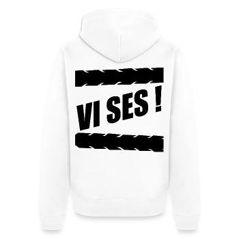 Bis zum Abschied - Unisex Premium Bio Zip Hoodie - Weiß - Hinten - Thijin (182cm)