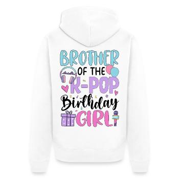Frère de la fille d’anniversaire de K Pop - Veste à capuche bio Premium Unisexe - blanc - Dos - Thijin (182cm)