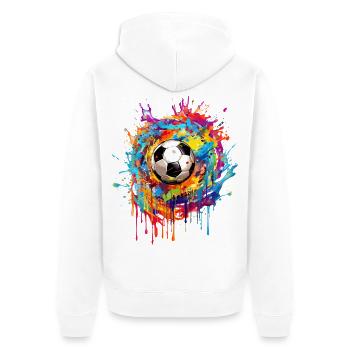 Foot Football Ballon Joueur Supporter Maillot Tee - Veste à capuche bio Premium Unisexe - blanc - Dos - Thijin (182cm)