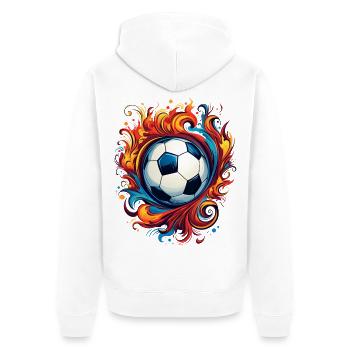 Foot Football Ballon Joueur Supporter équipe sport - Veste à capuche bio Premium Unisexe - blanc - Dos - Thijin (182cm)