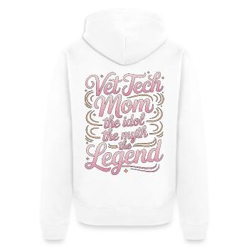 Vet Tech Mom The Idol The Animal Health Specialist - Unisex Premium Organic Zip Hoodie - white - Back - Thijin (182cm)