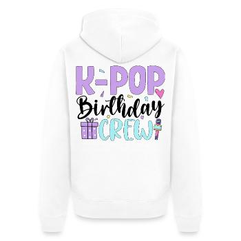 K Pop Birthday Crew - Unisex Premium Bio Zip Hoodie - Weiß - Hinten - Thijin (182cm)