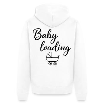 Baby loading - Unisex Premium Bio Zip Hoodie - Weiß - Hinten - Thijin (182cm)