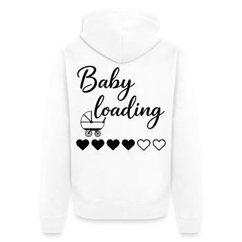 Baby Loading - Unisex Premium Bio Zip Hoodie - Weiß - Hinten - Thijin (182cm)
