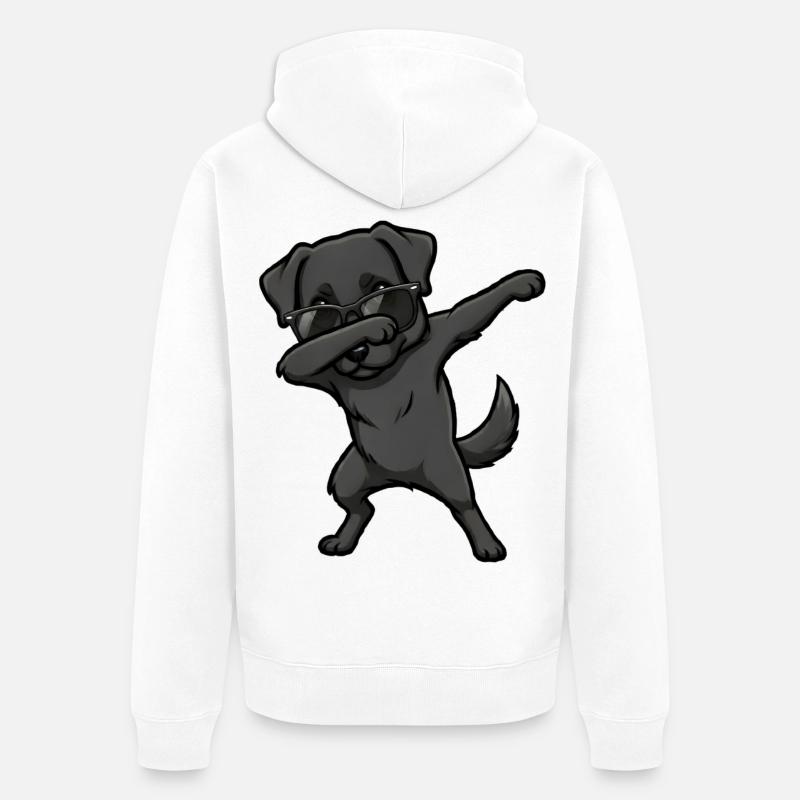 Dabping du Labrador Retriever - Veste à capuche bio Premium Unisexe - blanc