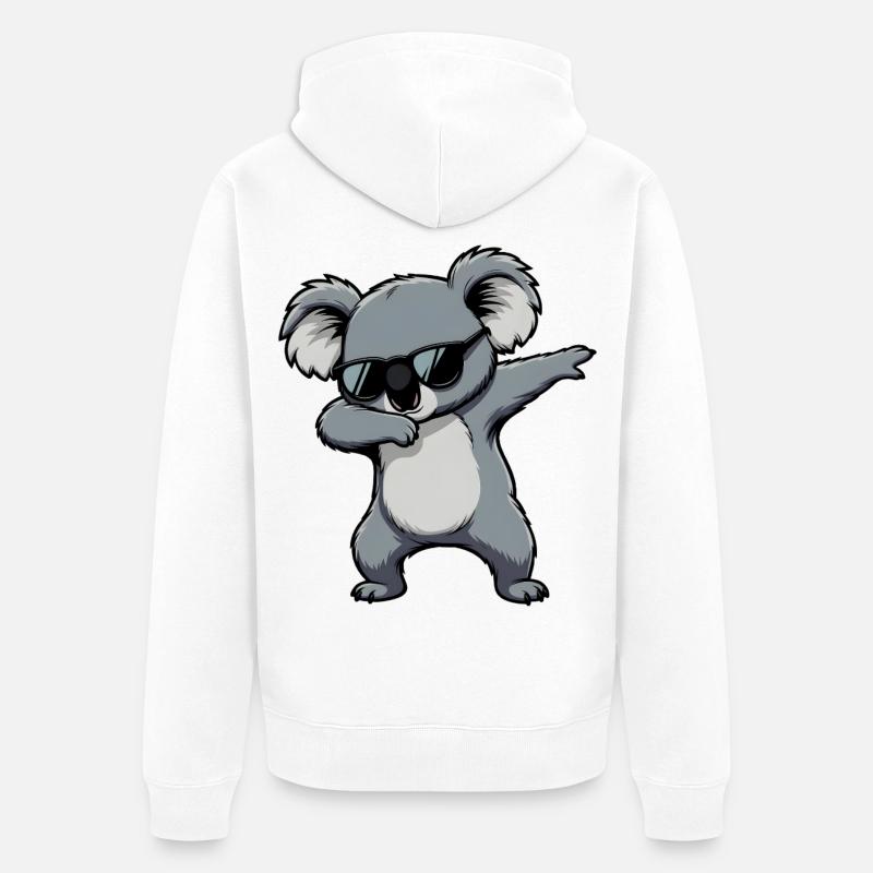 Dabbing Koala - Unisex Premium Bio Zip Hoodie - Weiß