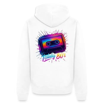 Style 80er Retro-Party-Outfit 80er - Unisex Premium Bio Zip Hoodie - Weiß - Hinten - Thijin (182cm)