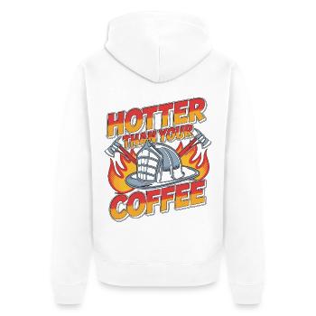 Fire Lieutenant Hotter Than Your Fire Department - Unisex Premium Organic Zip Hoodie - white - Back - Thijin (182cm)