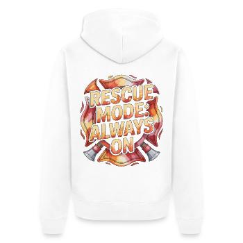 Fire Lieutenant Rescue Mode Always On Firefighting - Unisex Premium Organic Zip Hoodie - white - Back - Thijin (182cm)