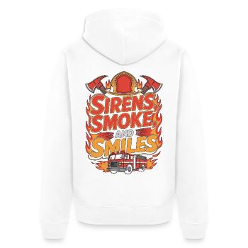 Fire Lieutenant Sirens Smoke And Fire Department - Unisex Premium Organic Zip Hoodie - white - Back - Thijin (182cm)