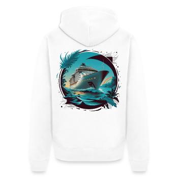 Estampe d’art de bateau de croisière - Veste à capuche bio Premium Unisexe - blanc - Dos - Thijin (182cm)