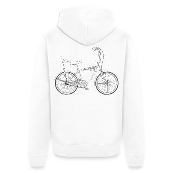 Bonanza Bicycle Motif for Retro Bike Vintage Fans - Unisex Premium Organic Zip Hoodie - white - Back - Thijin (182cm)