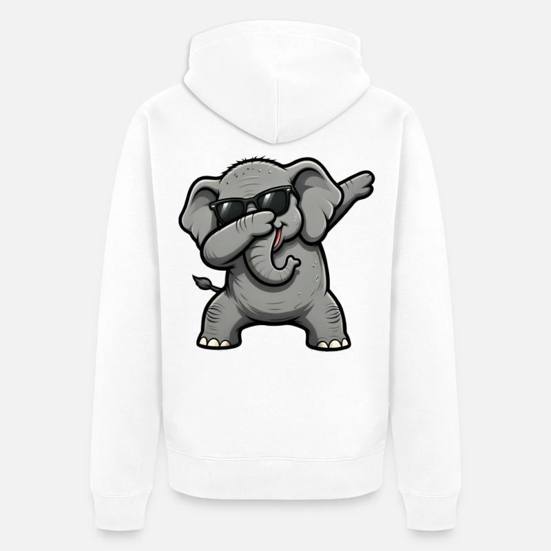 Éléphant de dab - Veste à capuche bio Premium Unisexe - blanc