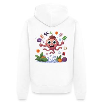 Colorful fruit squid - Unisex Premium Organic Zip Hoodie - white - Back - Thijin (182cm)
