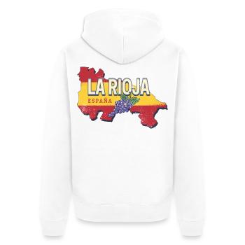 La Rioja Spanien Retro Region Reben Vintage Wein - Unisex Premium Bio Zip Hoodie - Weiß - Hinten - Thijin (182cm)