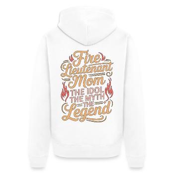 Fire Lieutenant Mom The Idol The Fire Department - Unisex Premium Organic Zip Hoodie - white - Back - Thijin (182cm)