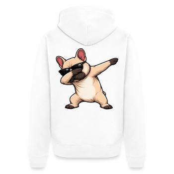 Bouledogue français - Veste à capuche bio Premium Unisexe - blanc - Dos - Thijin (182cm)