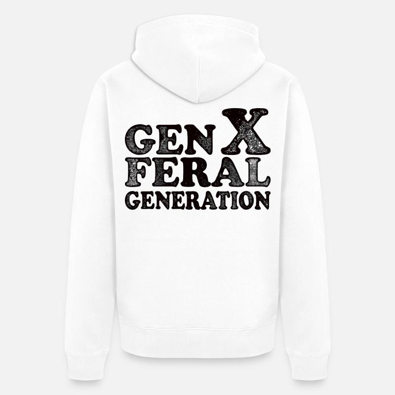 Génération Féroce Vintage Génération X - Veste à capuche bio Premium Unisexe - blanc