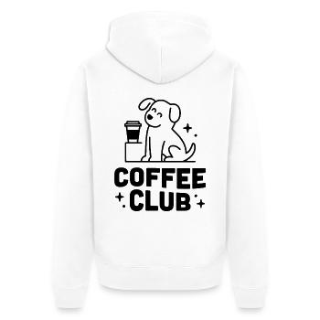 Club de café drôle de chien rétro vintage - Veste à capuche bio Premium Unisexe - blanc - Dos - Thijin (182cm)