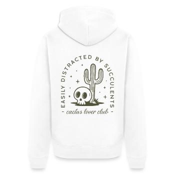 Cactus succulent amateur de plantes drôle - Veste à capuche bio Premium Unisexe - blanc - Dos - Thijin (182cm)