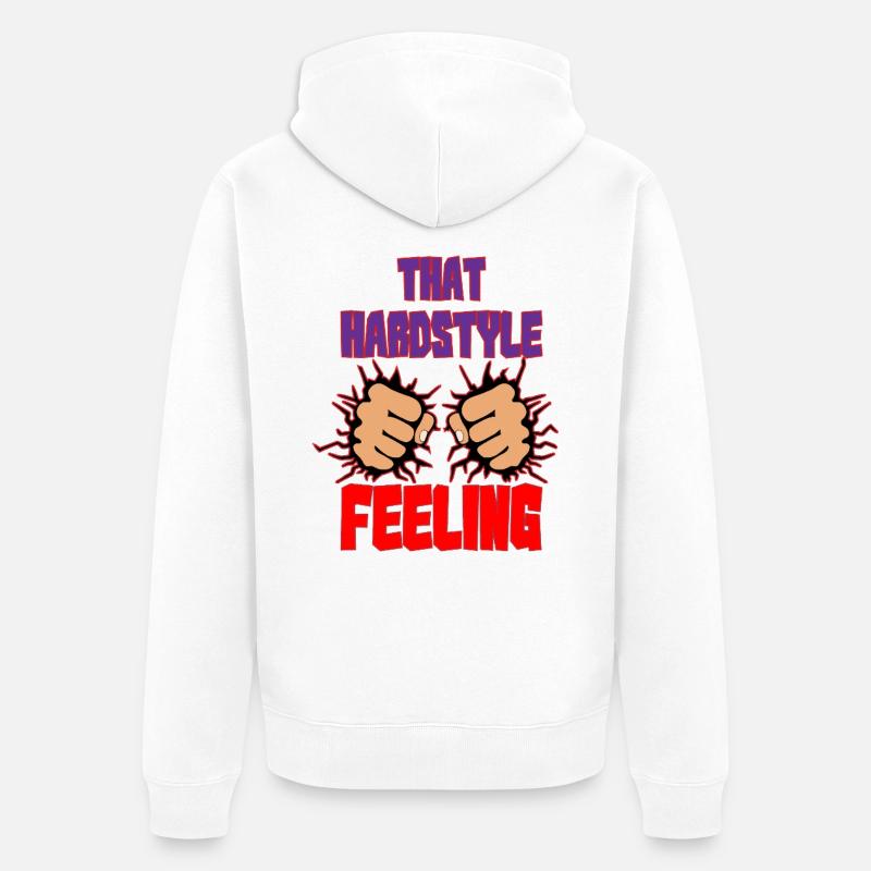 Ce sentiment de hardstyle - Veste à capuche bio Premium Unisexe - blanc