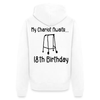 18. Geburtstagsparty Lustiger Geburtstag für 18 Jahre - Unisex Premium Bio Zip Hoodie - Weiß - Hinten - Thijin (182cm)