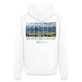 Garmisch-Partenkirchen Vintage Bayern Deutschland - Unisex Premium Bio Zip Hoodie - Weiß - Hinten - Thijin (182cm)