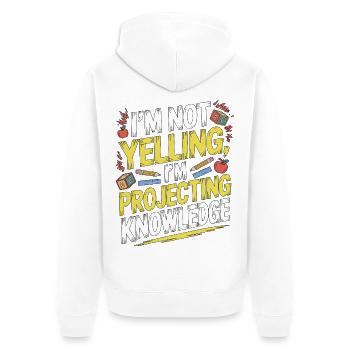 Elementary Teacher I'm Not Yelling Teaching Career - Unisex Premium Bio Zip Hoodie - Weiß - Hinten - Thijin (182cm)