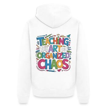 Elementary Teacher Teaching The Art Of Education - Unisex Premium Organic Zip Hoodie - white - Back - Thijin (182cm)
