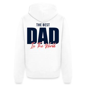 Bester Vater der Welt Geschenkhemd - Unisex Premium Bio Zip Hoodie - Weiß - Hinten - Thijin (182cm)