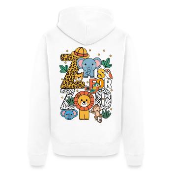 Z Is For Zoo Animals Zoo Party Jungle Zoo Birthday - Unisex Premium Organic Zip Hoodie - white - Back - Thijin (182cm)