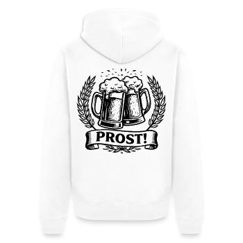 Santé chopes de bière couronne de laurier - Veste à capuche bio Premium Unisexe - blanc - Dos - Thijin (182cm)