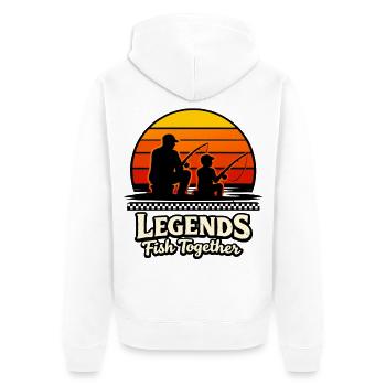 Les légendes pêchent ensemble en pêchant - Veste à capuche bio Premium Unisexe - blanc - Dos - Thijin (182cm)