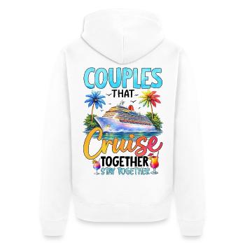 Les couples qui naviguent ensemble restent ensemble - Veste à capuche bio Premium Unisexe - blanc - Dos - Thijin (182cm)