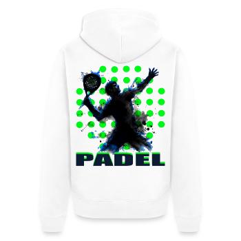 Padel - Unisex Premium Bio Zip Hoodie - Weiß - Hinten - Thijin (182cm)