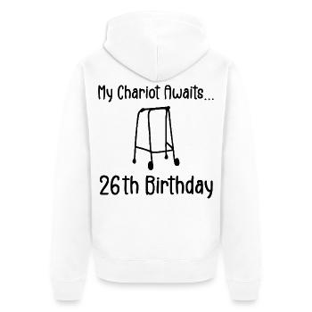 26th Birthday Party Funny 26 Years Old Birthday - Veste à capuche bio Premium Unisexe - blanc - Dos - Thijin (182cm)