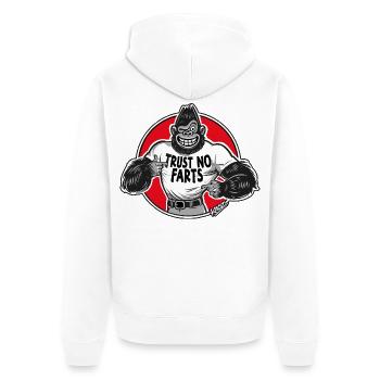 Gorilla Tee : Ne faites pas confiance aux pets - Veste à capuche bio Premium Unisexe - blanc - Dos - Thijin (182cm)