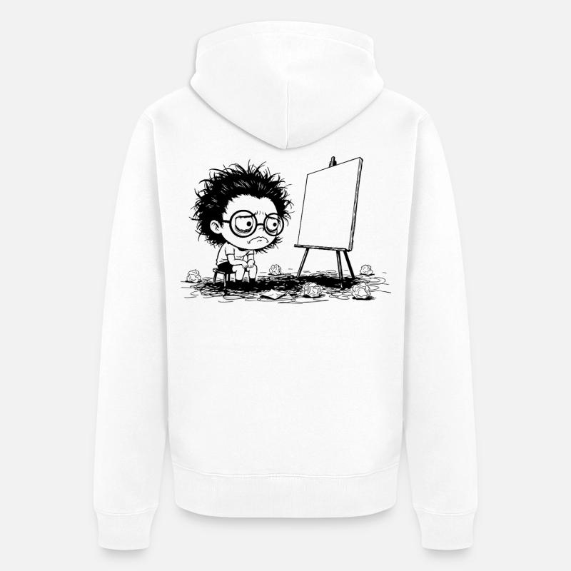 Künstler Creative Blocking Empty Canvas Manga - Unisex Premium Bio Zip Hoodie - Weiß
