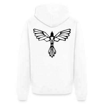 The Flight of the Black Bird - Unisex Premium Organic Zip Hoodie - white - Back - Thijin (182cm)