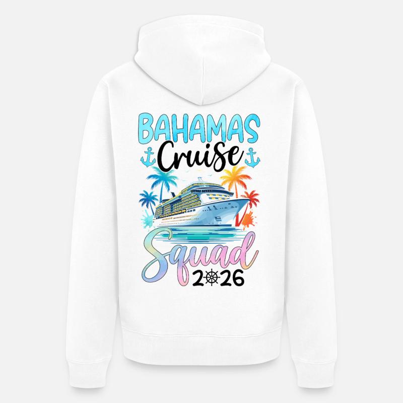 Équipe de croisière des Bahamas 2026 - Veste à capuche bio Premium Unisexe - blanc