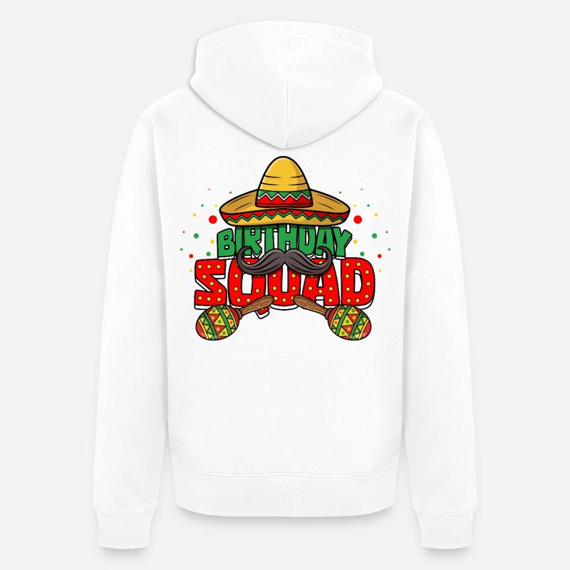 Équipe d’anniversaire Cinco de Mayo Mexican - Veste à capuche bio Premium Unisexe - blanc