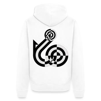 Angeln Haken Abstrakt Legenden - Unisex Premium Bio Zip Hoodie - Weiß - Hinten - Thijin (182cm)